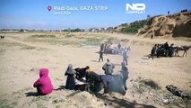 Milhares de palestinianos fogem da fome no norte de Gaza