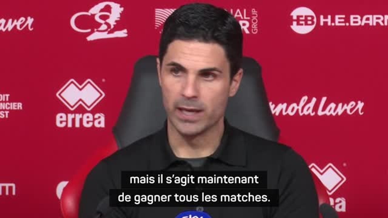 Arsenal - Arteta : "Une excellente soirée, mais il s'agit maintenant de gagner tous les matches"