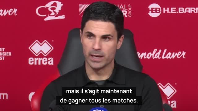 Arsenal - Arteta : Une excellente soirée, mais il s'agit maintenant de gagner tous les matches