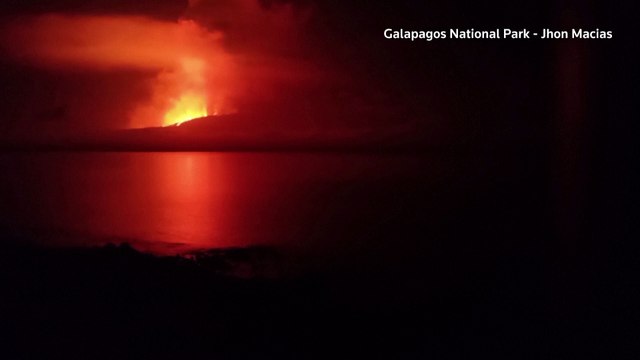 Galapagos volcano erupts on uninhabited island