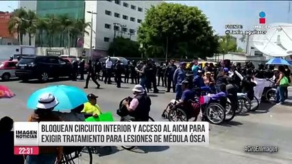 Bloquean circuito interior y acceso al AICM para exigir tratamiento para médula ósea