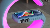 New Intelligent G Shaped LED Lamp Bluetooth Speake Wireless Charger Atmosphere Lamp App Control For Bedroom Home Decor | Animation Stories 110