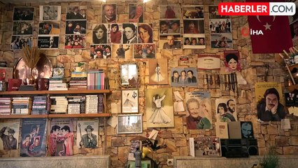 Yeşilçam oyuncularının görselleriyle ağırlanan müşteriler geçmişe yolculuk yapıyor