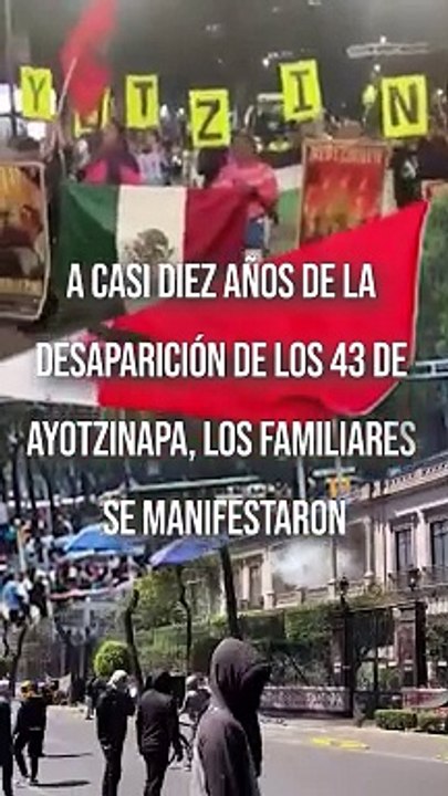 Se manifiestan familiares de los 43 desaparecidos de Ayotzinapa, a casi 10 años de este hecho, continúan exigiendo justicia #TuNotiReel