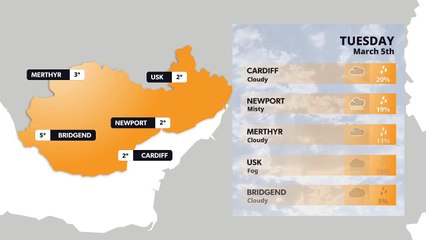 Cardiff weather forecast 5 March