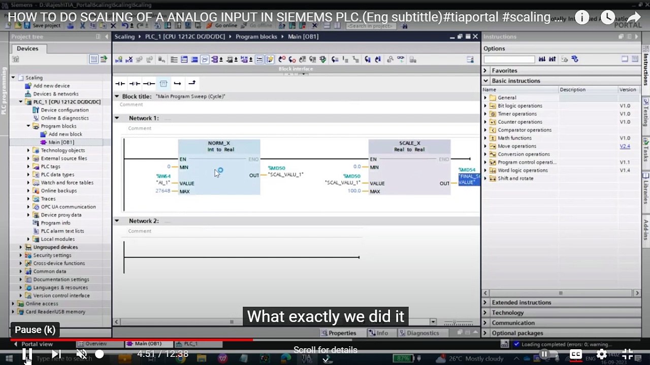 HOW TO DO SCALING OF A ANALOG INPUT IN SIEMEMS PLC. #scaling #viralvideo#tiaportal