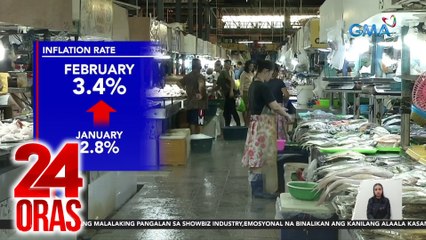 Inflation nitong Pebrero, bumilis sa 3.4%; rice inflation, pumalo sa 15-year high | 24 Oras