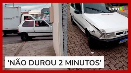 Comprador bate carro na primeira curva, e vídeo viraliza nas redes sociais