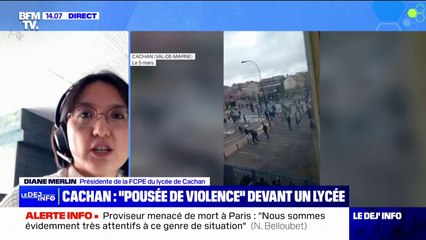 Violences devant un lycée à Cachan: "Nous ne pouvons pas adhérer à un mouvement de personnes habillées de noir" déclare Diane Merlin, présidente de la FCPE de l'établissement