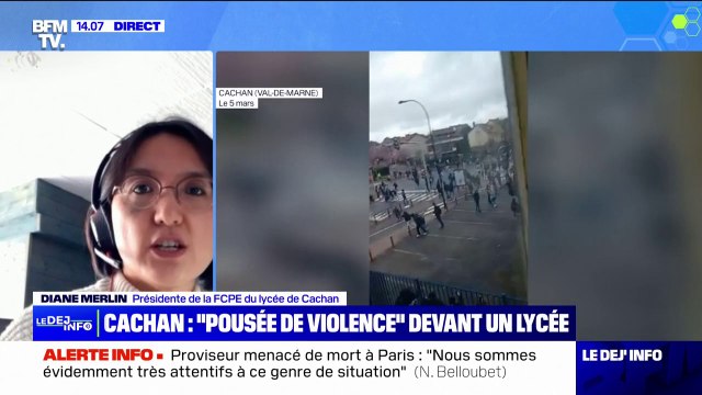 Violences devant un lycée à Cachan: Nous ne pouvons pas adhérer à un mouvement de personnes habillées de noir déclare Diane Merlin, présidente de la FCPE de l'établissement