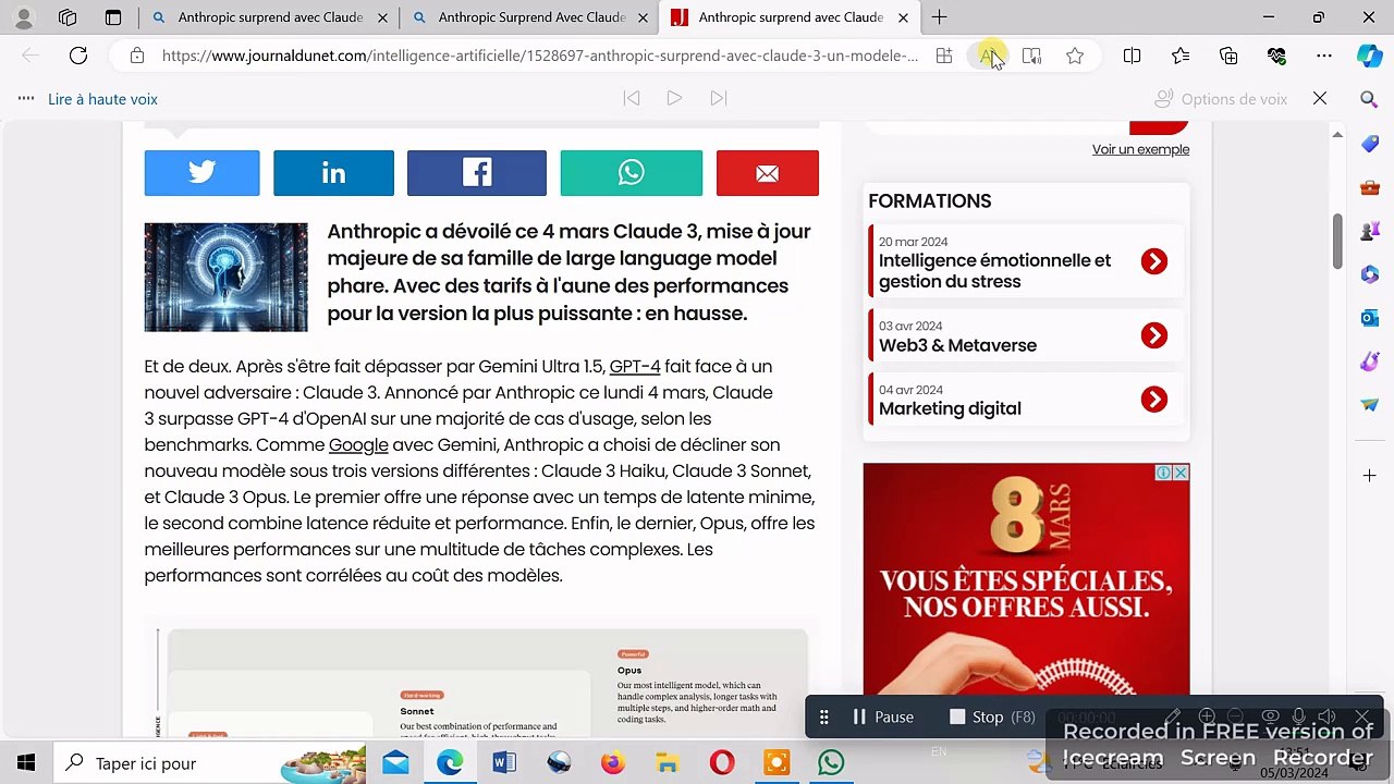 Anthropic surprend avec Claude 3, un modèle d'IA plus puissant que GPT-4
