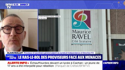 Proviseur menacé de mort: "Il y a une inquiétude véritable sur la montée des violences" explique Alain Mallet du syndicat Indépendance et Direction-FO