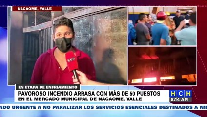 Al menos 150 puestos fueron reducidos a cenizas en mercado de Nacaome