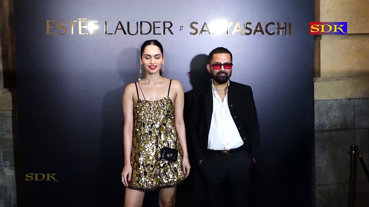 Sabyasachi and Manushi Chiller together present at Estée Lauder x Sabysachi Limited Edition Lipstick Collection
