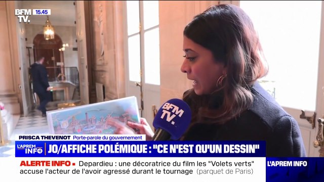 Ce n'est qu'un dessin : la porte-parole du gouvernement, Prisca Thévenot, répond à la polémique lancée par la droite sur l'affiche des JO 2024