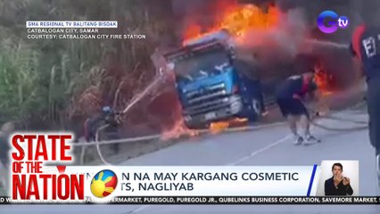 Wing van na may kargang cosmetic products, nagliyab | SONA