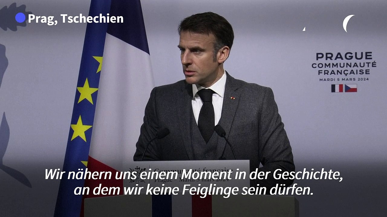 Macron: Verbündete der Ukraine dürfen 'keine Feiglinge' sein