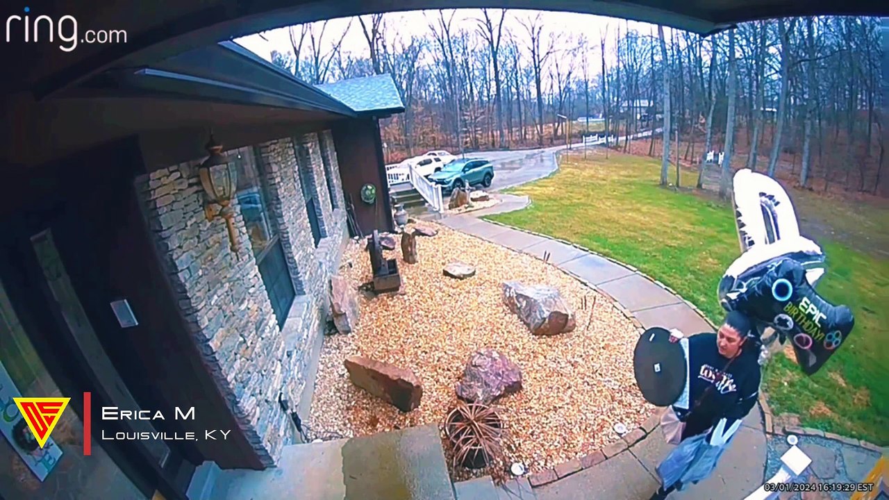 Birthday Balloon Flies Away Caught on Ring Camera | Doorbell Camera Video