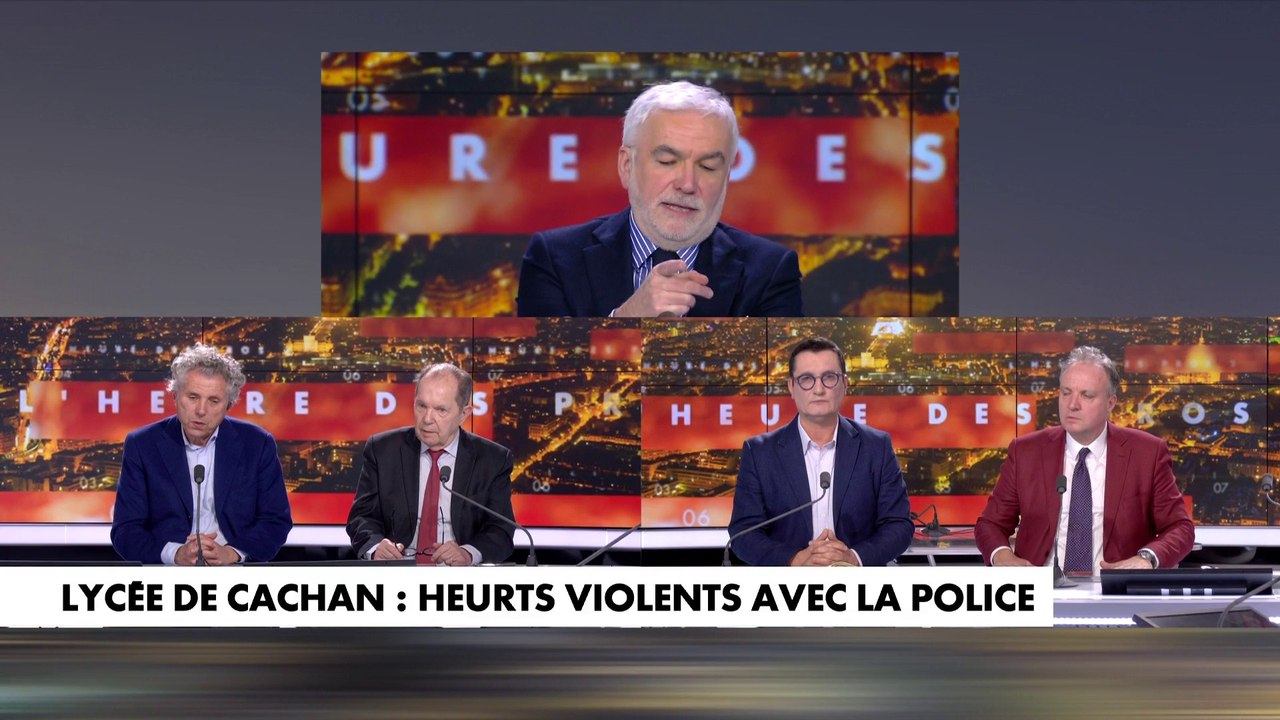 Le journaliste Jérôme Béglé et Pascal Praud débattent au sujet des heurts à Cachan