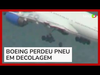 Pneu de avião se solta durante decolagem em aeroporto da Califórnia