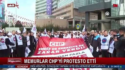 Memurlar CHP'yi protesto etti