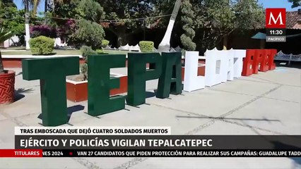 Ejército Nacional vigila a detalle la localidad de Tepalcatepec, Michoacán