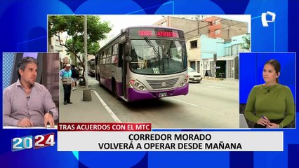 Representante del Corredor Morado: "Nos comprometimos a seguir operando pese a que aún no nos pagan"