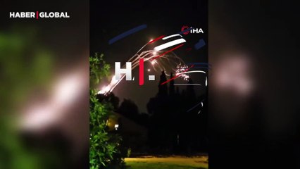 Lübnan’dan İsrail’e 30 adet roket fırlatılırken, Demir Kubbe roketlere böyle karşılık verdi