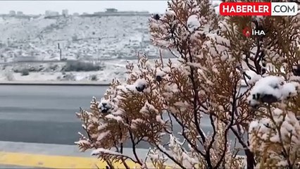 Kayseri'de cemre ile birlikte kar da düştü