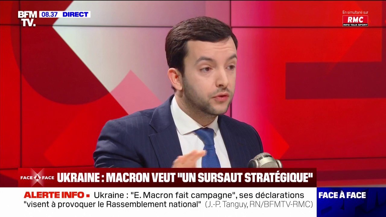 "Je soutiens la position que prendra Marine Le Pen": Jean-Philippe Tanguy répond sur le vote de l'aide de trois milliards d'euros à l'Ukraine