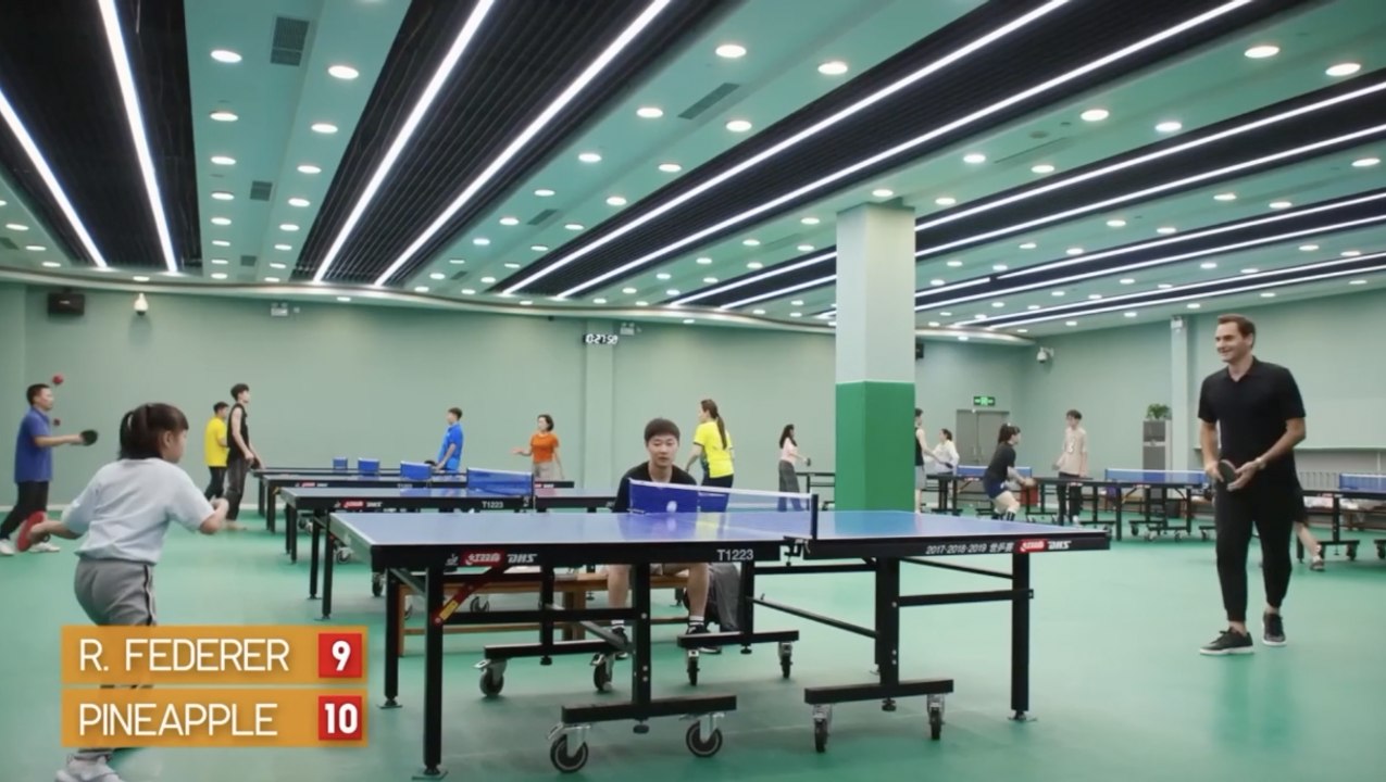 ATP - Tennis de table 2024 - Roger Federer a trouvé son maître au tennis de table, Pineapple 7 ans