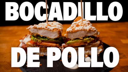 BOCADILLO SIN PAN de POLLO, beicon, aguacate y queso fundido