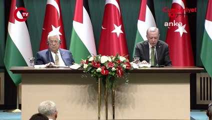AKP'li Cumhurbaşkanı Erdoğan Filistin Devlet Başkanı Abbas ile görüştü_ Adil bir barışa ihtiyaç var