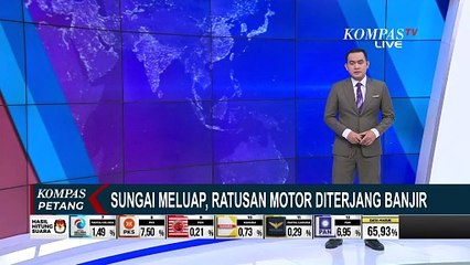 Sungai Cisanggarung di Cirebon Meluap, Ratusan Motor Diterjang Banjir