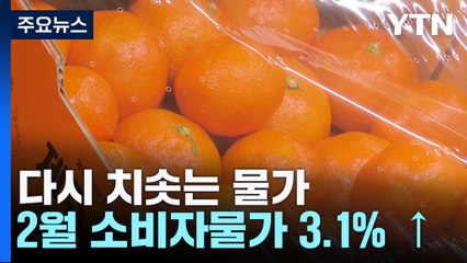 2월 물가 한 달 만에 다시 3%대...사과·귤 70% 급등 / YTN