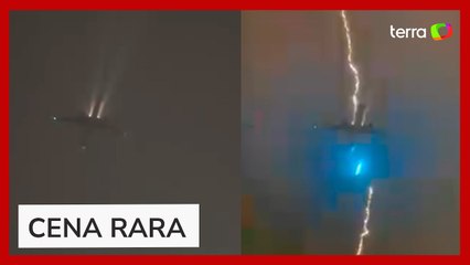 Vídeo mostra avião sendo atingido por raio durante voo no Canadá