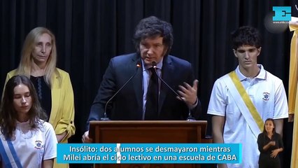 Insólito: dos alumnos se desmayaron mientras Milei abría el ciclo lectivo en una escuela de CABA