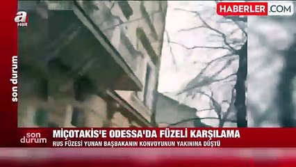 Gizli kapaklı Ukrayna'ya giden Miçotakis'in konvoyunun 150 metre yakınında patlama