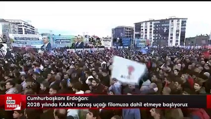 Cumhurbaşkanı Erdoğan:  2028 yılında KAAN’ı savaş uçağı filomuza dahil etmeye başlıyoruz