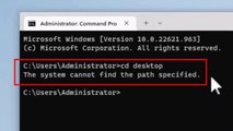 How To Fix the system cannot find the path specified In Windows 11 cd desktop Command Prompt (cmd)