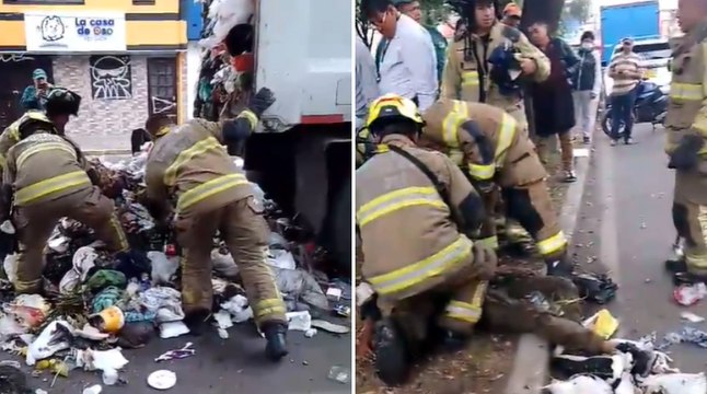 Hallaron hombre vivo en contenedor de basura: fue levantado por camión recolector