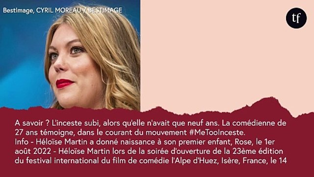 1 enfant sur 10 ! : victime d'inceste, Héloïse Martin ( Tamara ) témoigne