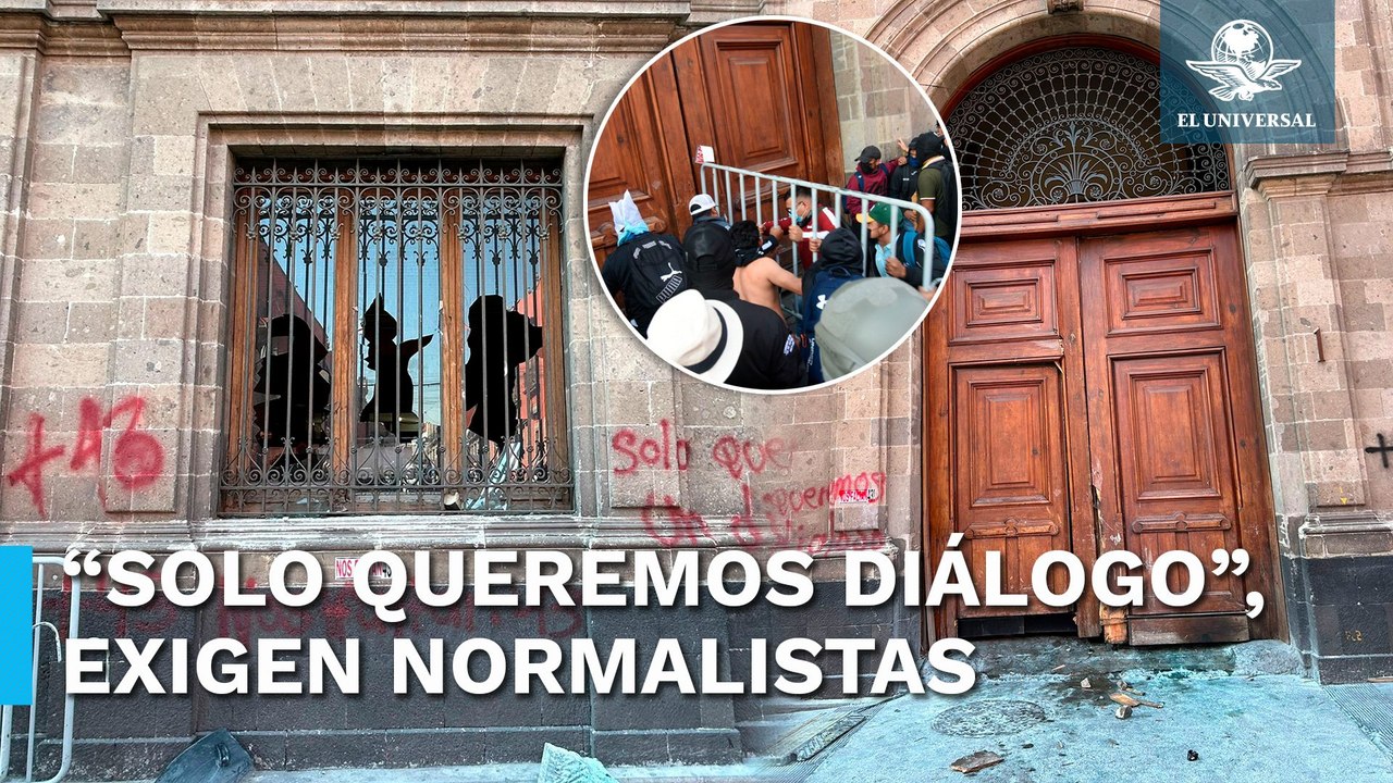 Así quedó Palacio Nacional tras derribo de puerta durante la mañanera de AMLO