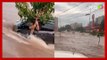 Vídeo mostra homem ilhado em carro no meio de enchente em Uberlândia