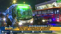 Varios buses que cubrieron ruta del Corredor Morado durante paro tienen multas previas