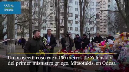 Un proyectil ruso cae a 150 metros de Zelenski y Mitsotakis