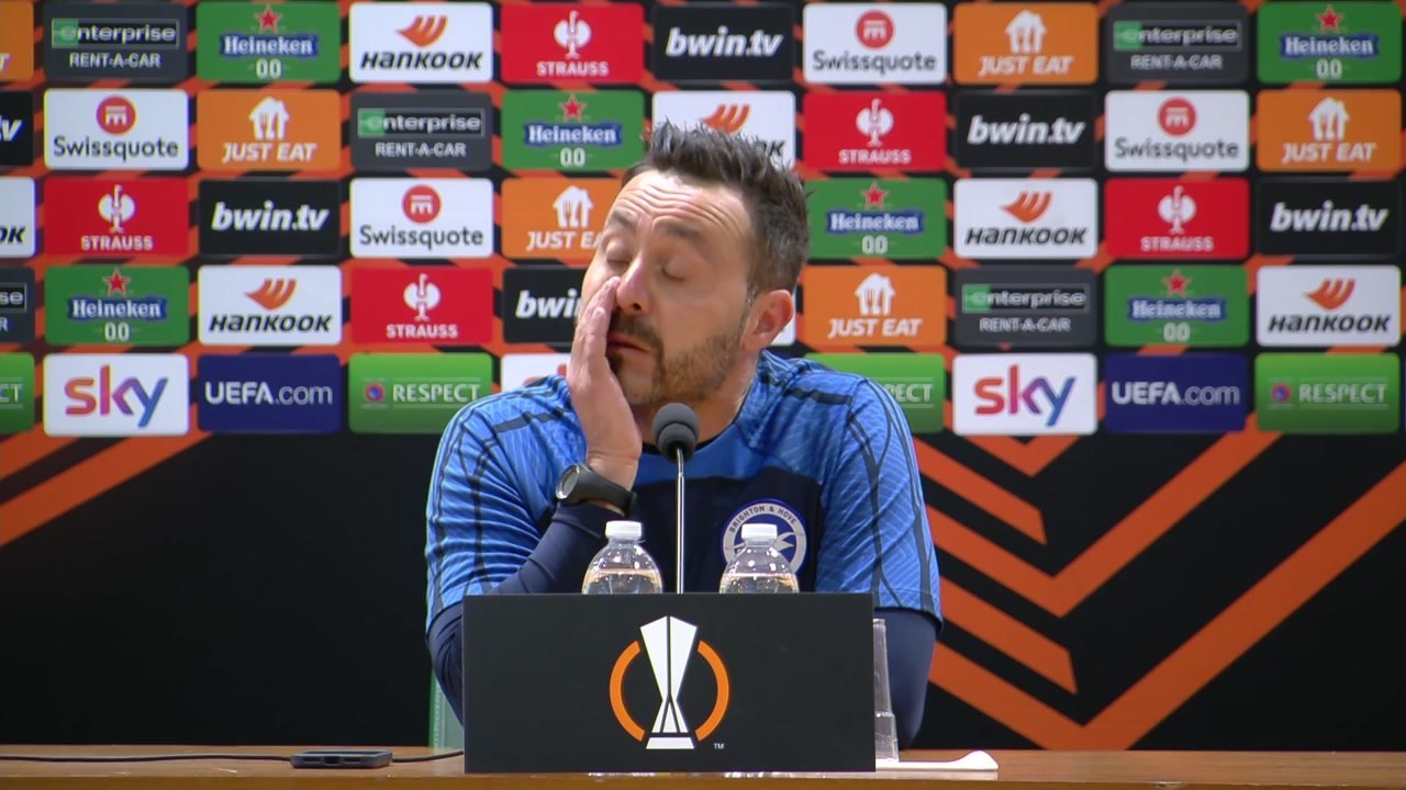 Brighton boss De Zerbi excited by Europa League first leg away at Roma