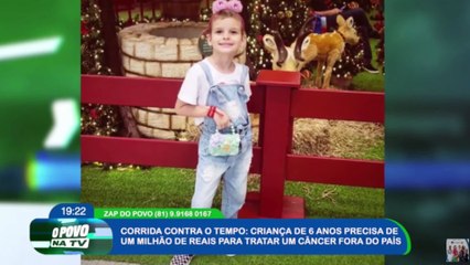 MENINA DE 6 ANOS PRECISA DE R$ 1 MILHÃO PARA TRATAR CÂNCER FORA DO BRASIL