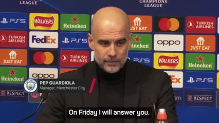 'Ask me on Friday' - Guardiola waiting on player fitness