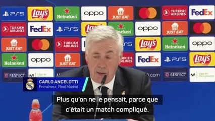 Real Madrid - Ancelotti content de la qualif, pas de la prestation